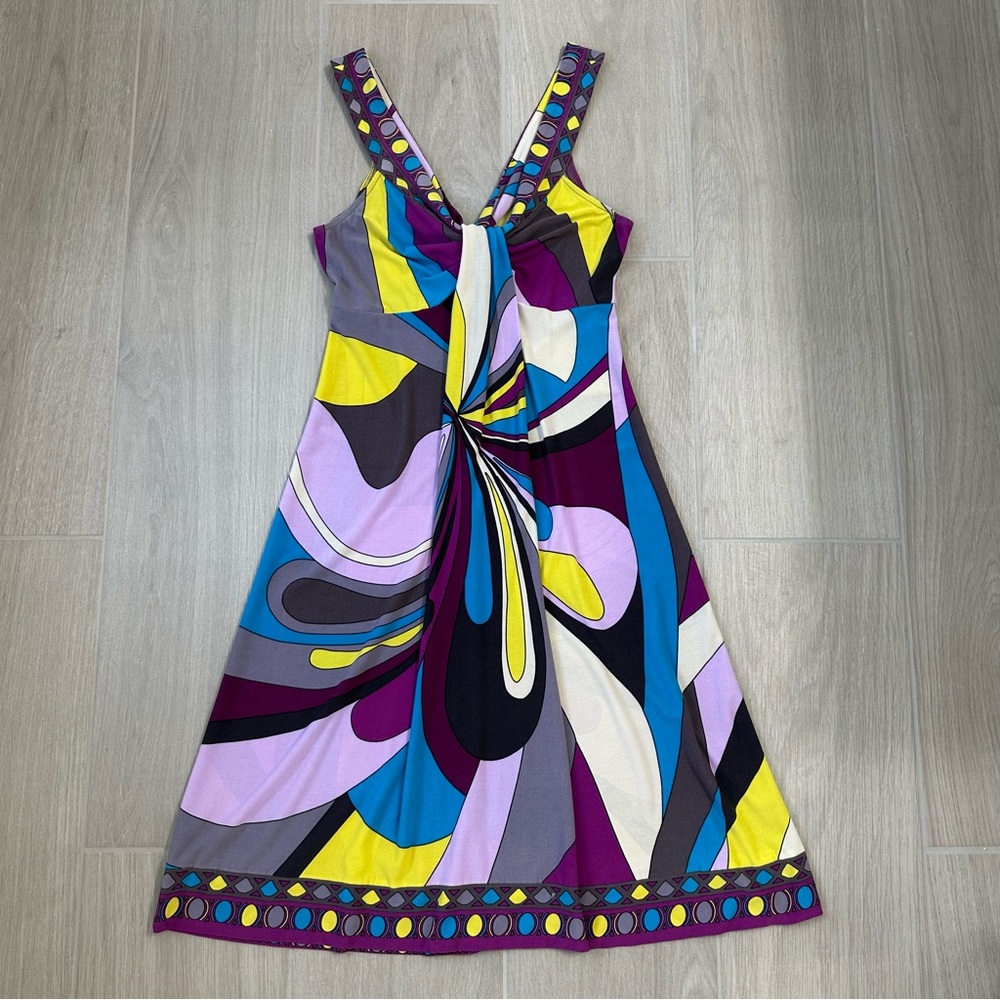 Morgan McFeeters Purple Yellow Embellished Sleeveless Sundress